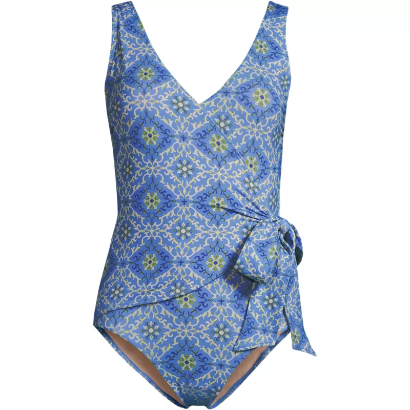 Women's Side Tie Wrap One Piece Swimsuit, Front