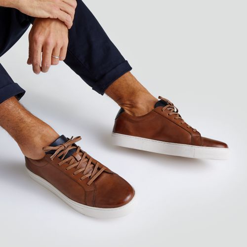 Mens leather trainers sale deals