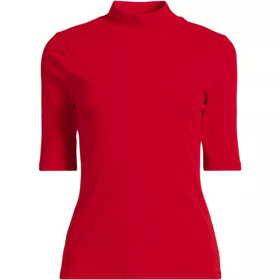 Women's Wide Rib Mock Turtleneck - primary