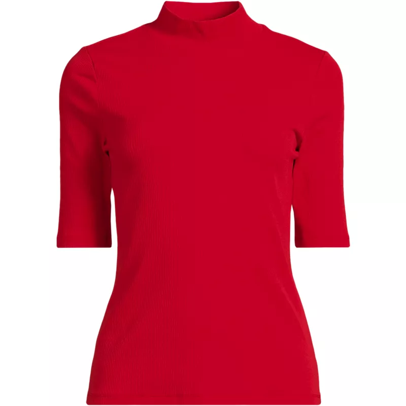 Women's Wide Rib Mock Turtleneck, Front