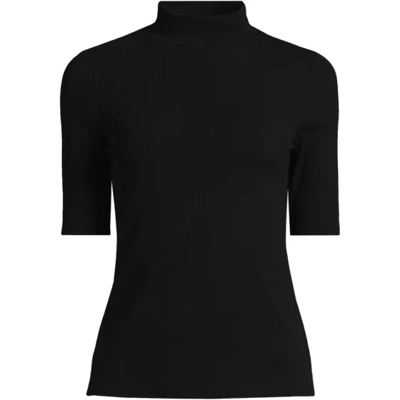 Women's Wide Rib Mock Turtleneck - primary