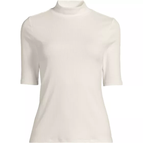 Women's Wide Rib Mock Turtleneck - primary