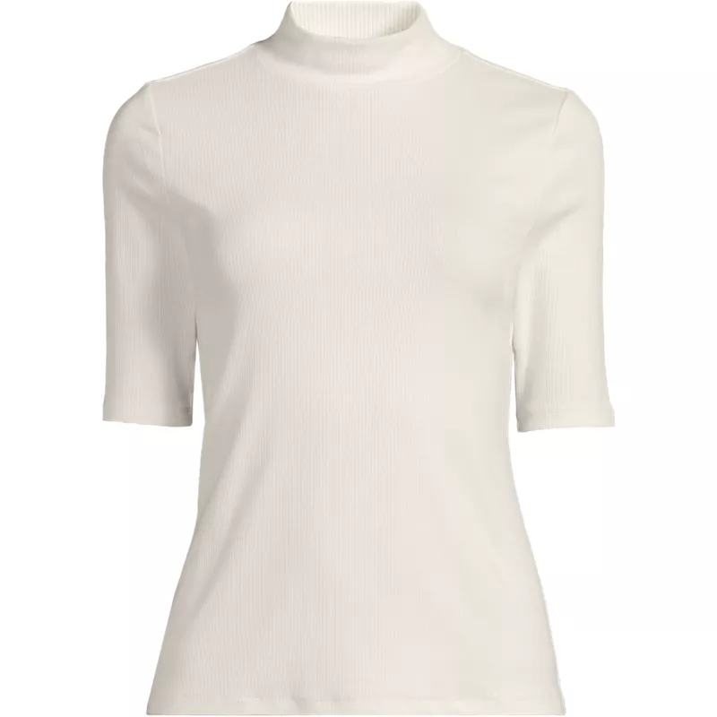 Women's Wide Rib Mock Turtleneck, Front