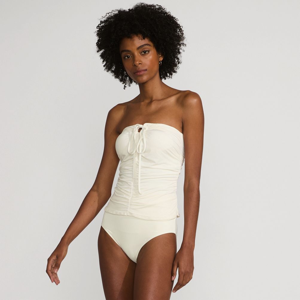 トップス 48000 Women's Ruched Multi-Way V-neck Halter Tankini Swimsuit Top