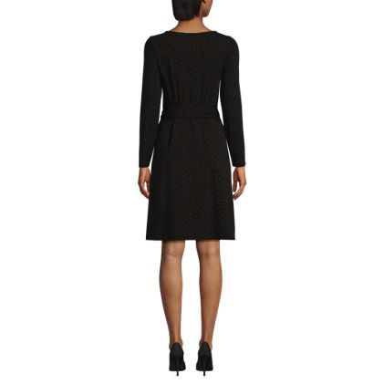 Women's Boatneck Long Sleeve Tie Waist Dress - image 4