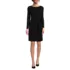 Women's Boatneck Long Sleeve Tie Waist Dress, Front
