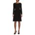 Women's Boatneck Long Sleeve Tie Waist Dress, Front
