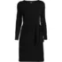 Women's Boatneck Long Sleeve Tie Waist Dress, Front