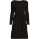 Women's Boatneck Long Sleeve Tie Waist Dress, Front