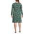 Women's Plus Size Boatneck Long Sleeve Tie Waist Dress, Back