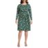 Women's Plus Size Boatneck Long Sleeve Tie Waist Dress, Front