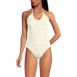 Women's Ruched Multi-Way V-Neck Halter High Leg One Piece Swimsuit, Front