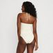 Women's Ruched Multi-Way V-Neck Halter High Leg One Piece Swimsuit, Back