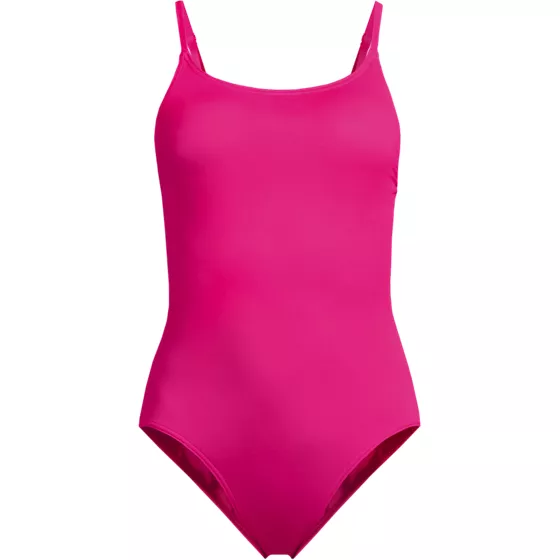 Women's Tugless Thin Strap One Piece Swimsuit - primary