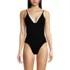 Women's Reversible V-Neck Ultra High Leg Strappy One Piece Swimsuit, Front