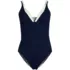 Women's Reversible V-neck Ultra High Leg Strappy One Piece Swimsuit, Front