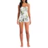 Women's Ruched Multi-Way Mini Swim Dress Swimsuit, Front