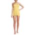 Women's Ruched Multi-Way Mini Swim Dress Swimsuit, Front