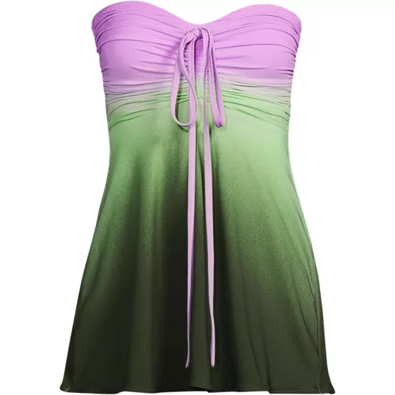 Women's Ruched Multi-Way Mini Swim Dress Swimsuit - primary