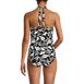 Women's Surplice Halter Tankini Top and High Leg High Waisted Bottoms 2 Piece Set, Back