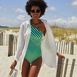 Women's Cotton Gauze Button Down Swim Cover-up Shirt Dress, alternative image