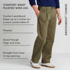 Men's Comfort Waist Relaxed Fit Pleated Knockabout Chino Pants
