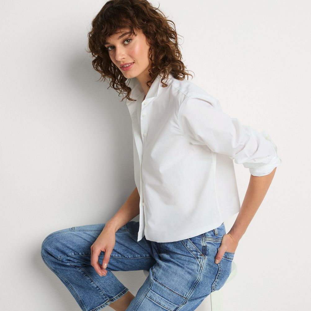 【U LAN】Land semi-crop over short sleeves PUMIEY Womens Tops Short Sleeve Sweetheart Neck Going Out