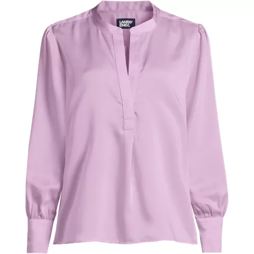 Women's Satin Popover Shirt, Front