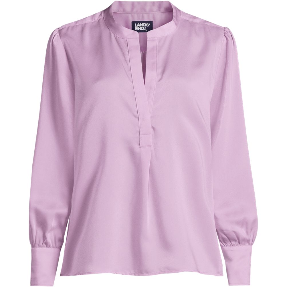 Women's Satin Popover Shirt | Lands' End