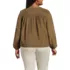 Women's Plus Size Pinwale Cord Smocked Popover Shirt, Back