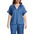 Women's Plus Size TENCEL Fibers Short Sleeve Ruffle Blouse, Front