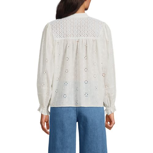 Women's Long Sleeve Cypress Eyelet Blouse, Back