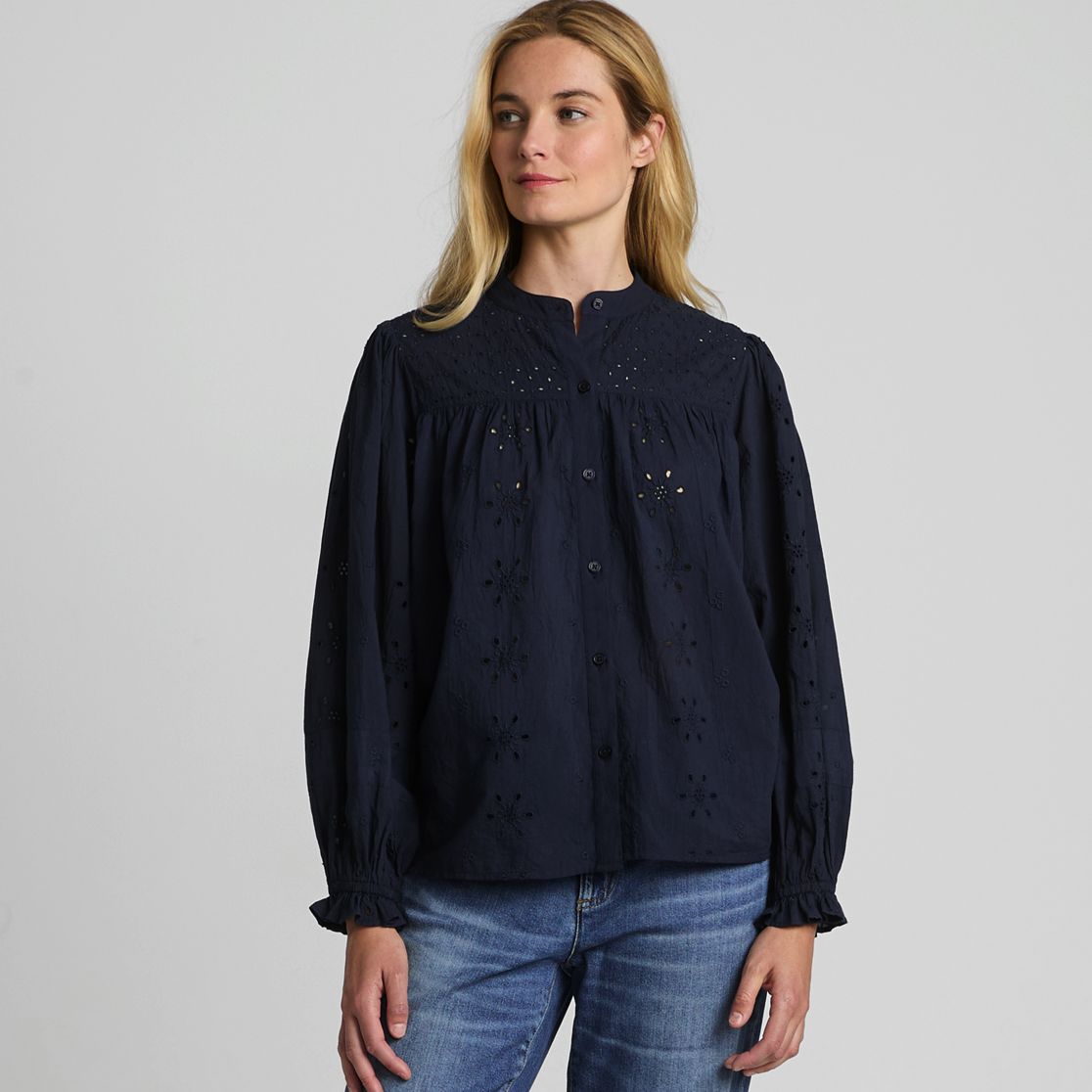Women's Long Sleeve Cypress Eyelet Blouse
