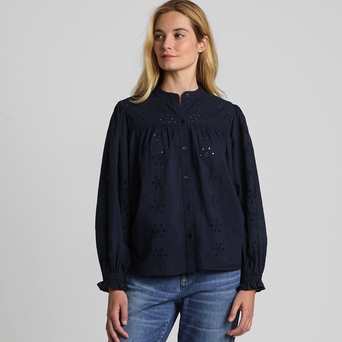Women's Long Sleeve Cypress Eyelet Blouse