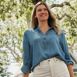 Women's Twill TENCEL™ Fiber Popover Shirt, alternative image