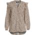 Women's Cotton Voille Ruffle Front Blouse, Front