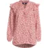 Women's Cotton Voille Ruffle Front Blouse, Front