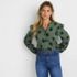 Women's Cotton Voille Ruffle Front Blouse, alternative image