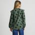 Women's Cotton Voille Ruffle Front Blouse, Back