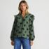 Women's Cotton Voille Ruffle Front Blouse, Front