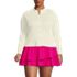 Women's Plus Size Cooling Zip Front Long Sleeve Mock Neck UPF 50 Sun Protection Rash Guard, Front