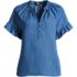 Women's Plus Size TENCEL Fibers Short Sleeve Ruffle Blouse, Front
