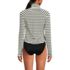 Women's Cooling Quarter Zip Long Sleeve Mock Neck UPF 50 Sun Protection Rash Guard, Back