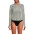 Women's Cooling Quarter Zip Long Sleeve Mock Neck UPF 50 Sun Protection Rash Guard, Front