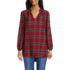 Women's Brushed Flannel Ruffle Split Neck Tunic, Front