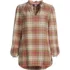 Women's Brushed Flannel Ruffle Split Neck Tunic, Front