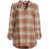 Women's Petite Brushed Flannel Ruffle Split Neck Tunic, Front