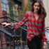 Women's Brushed Flannel Ruffle Split Neck Tunic, alternative image