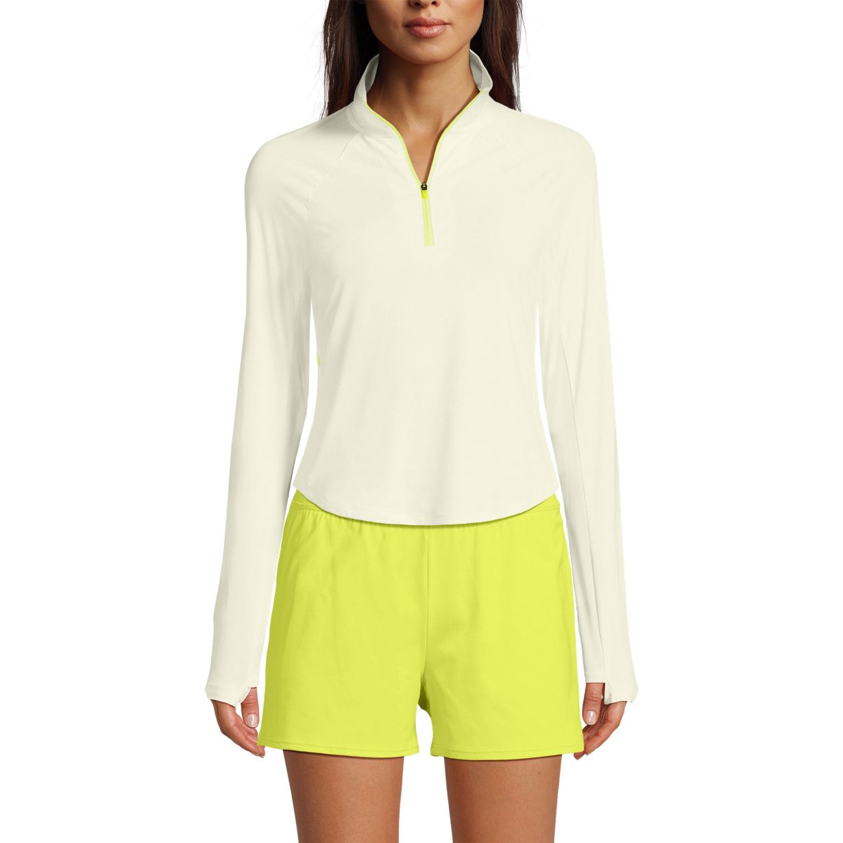 Women's Cooling Quarter Zip Long Sleeve Mock Neck UPF 50 Sun Protection Rash Guard