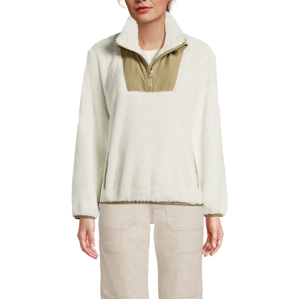 Women's Half Zip Cozy Sherpa Fleece Pullover | Lands' End